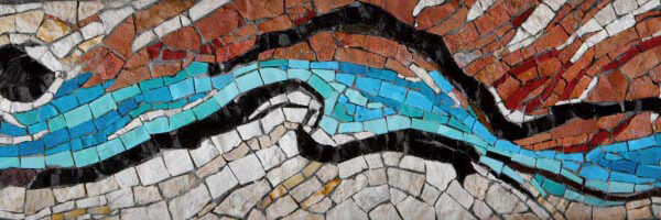 Mosaici in marmo, cotto e pasta vitrea realizzati per la parrocchia di "San Bruno" a Colleferro (Rm)