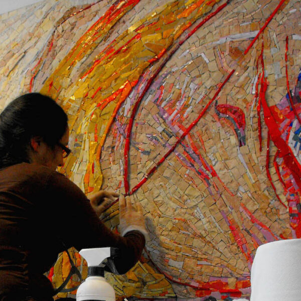 2011 Mosaico in marmi - Caserma Crespi