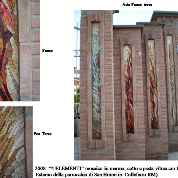 Mosaici in marmo, cotto e pasta vitrea realizzati per la parrocchia di "San Bruno" a Colleferro (Rm)