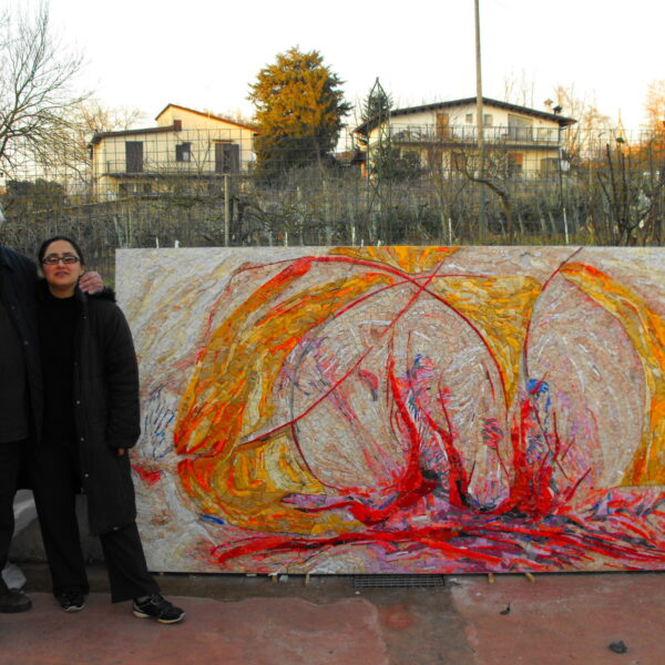 2011 Mosaico in marmi - Caserma Crespi